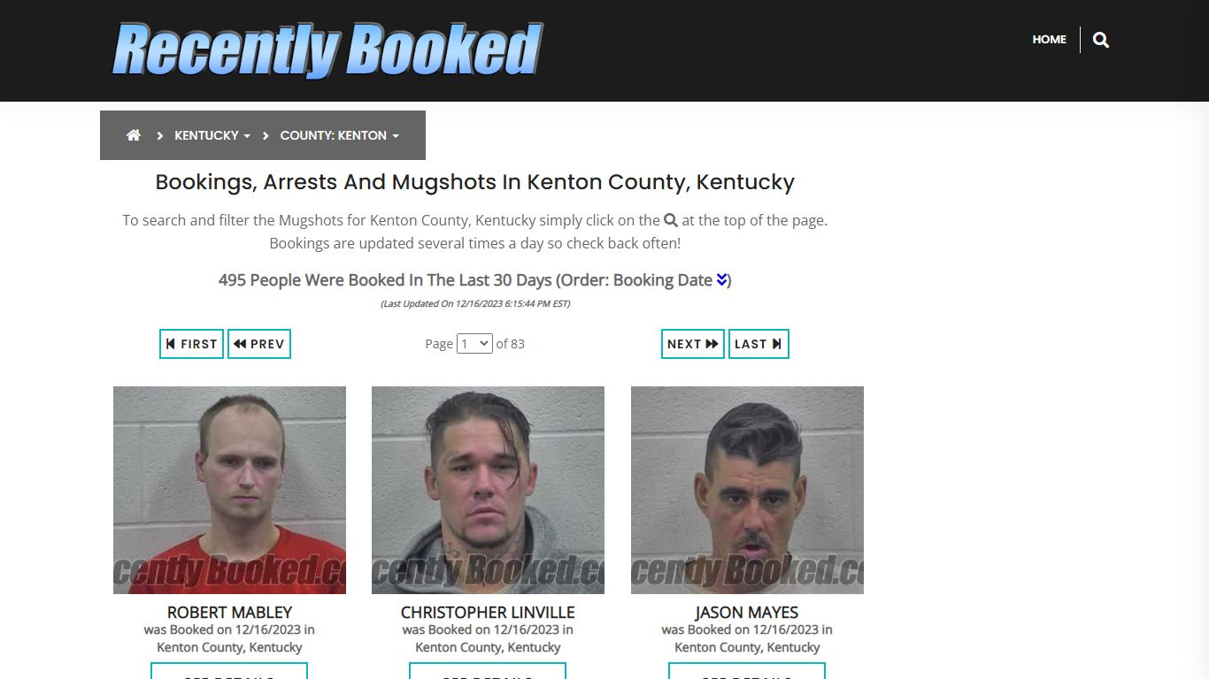 Bookings, Arrests and Mugshots in Kenton County, Kentucky - Recently Booked